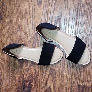 Black slip on flats